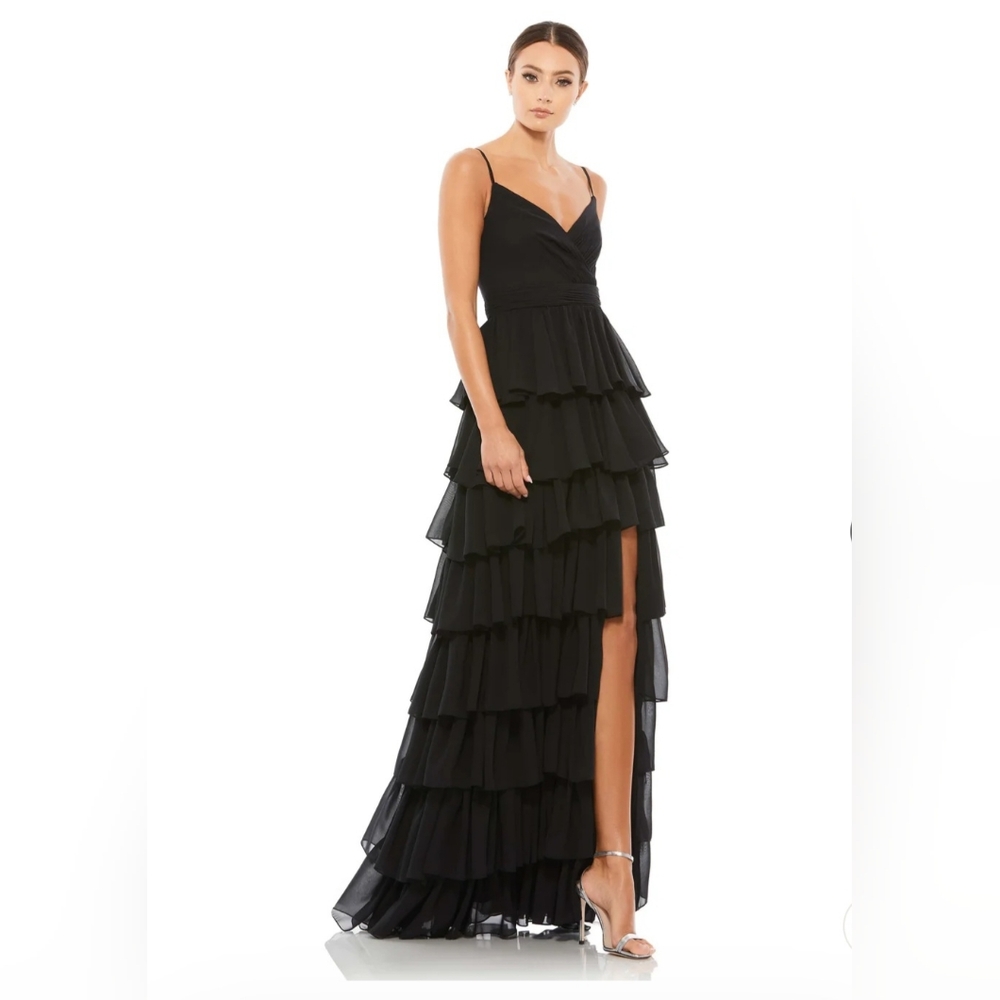 Mac Duggal Black Ruffled Dress 55416